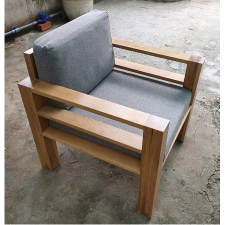 ChunKy Oak : Ghế Sofa Đơn Gỗ Sồi Kèm Nệm